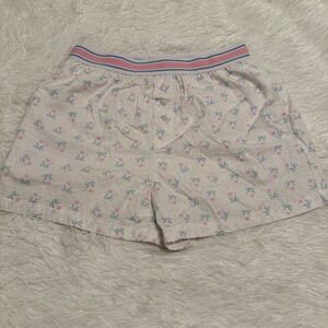 Better Together women Medium pink floral white boxer sleep lounge shorts pajama